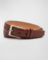W. Kleinberg Men's Semi-matte Calf Leather Belt In Cognac