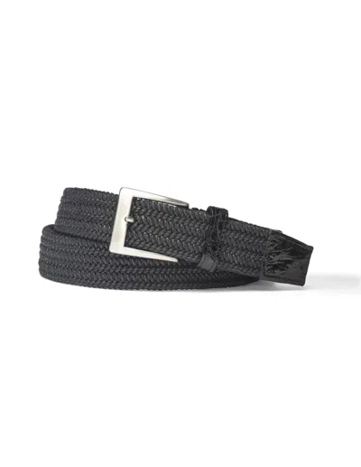 W. Kleinberg Men's Solid Stretch Belt In Black