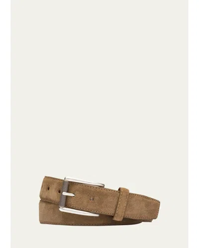 W. Kleinberg Men's Suede Belt In Brown