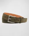 W. Kleinberg Men's Suede Belt In Dark Gray