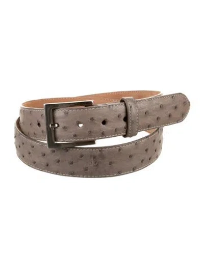 Pre-owned W. Kleinberg Ostrich Belt In Grey