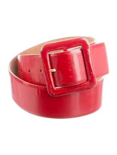 Pre-owned W. Kleinberg Patent Leather Belt In Red