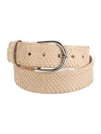 Pre-owned W. Kleinberg Python Waist Belt In Neutrals