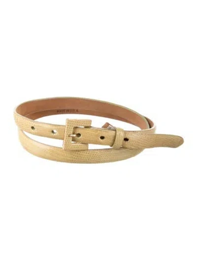 Pre-owned W. Kleinberg Skinny Leather Belt In Yellow