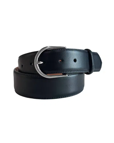 W. Kleinberg Unisex Classic Denim Belt In Black Semi-matte With Silver