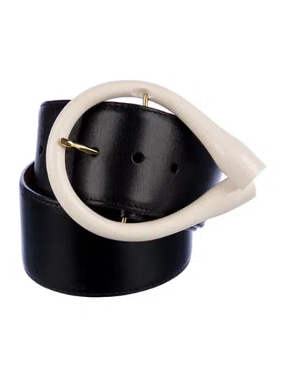 Pre-owned W. Kleinberg Wide Leather Belt In Black