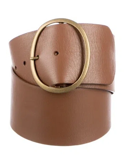 Pre-owned W. Kleinberg Wide Leather Belt In Brown