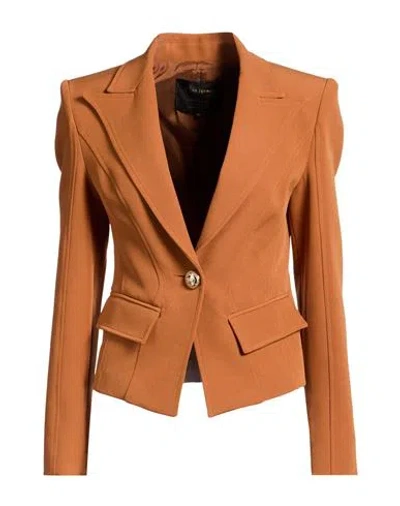 W Les Femmes By Babylon Woman Blazer Camel Size 12 Polyamide, Elastane In Brown
