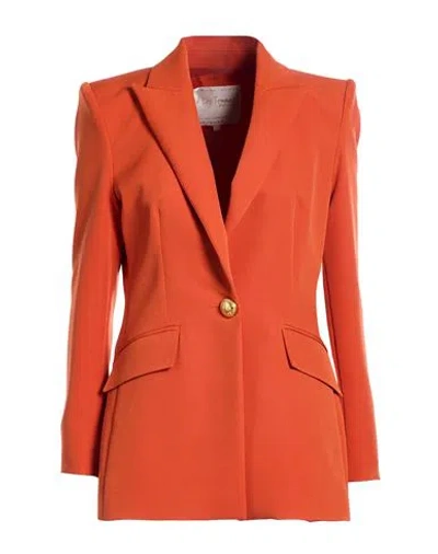 W Les Femmes By Babylon Woman Blazer Rust Size 6 Polyamide, Elastane In Orange