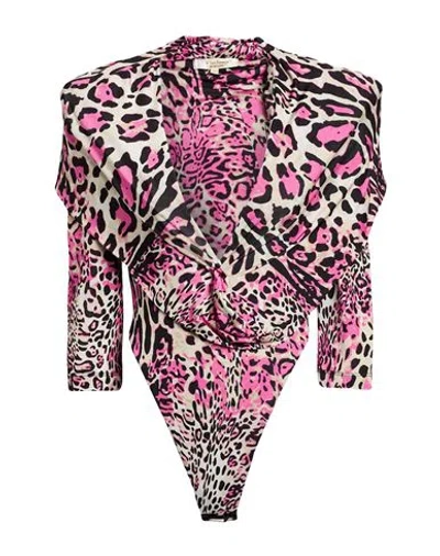 W Les Femmes By Babylon Woman Bodysuit Fuchsia Size 10 Polyamide, Elastane In Multi