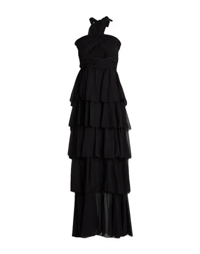 W Les Femmes By Babylon Woman Maxi Dress Black Size 6 Polyamide