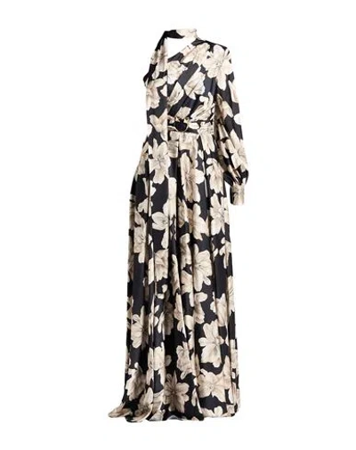 W Les Femmes By Babylon Woman Maxi Dress Black Size 8 Polyamide