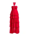 W Les Femmes By Babylon Woman Maxi Dress Red Size 8 Polyamide