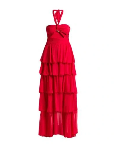 W Les Femmes By Babylon Woman Maxi Dress Red Size 8 Polyamide