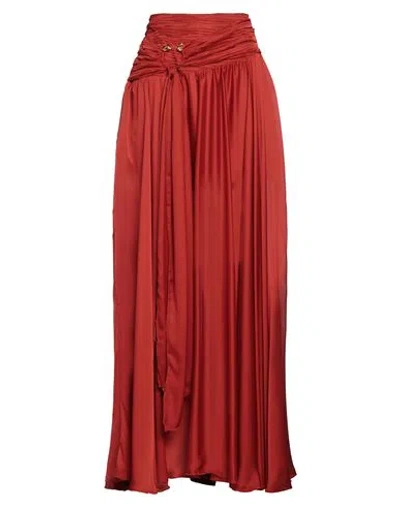 W Les Femmes By Babylon Woman Maxi Skirt Rust Size 8 Polyamide In Red