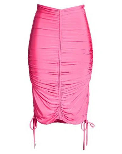 W Les Femmes By Babylon Woman Midi Skirt Fuchsia Size 4 Viscose, Elastane In Pink