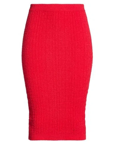 W Les Femmes By Babylon Woman Midi Skirt Red Size 6 Cotton, Polyamide, Elastane