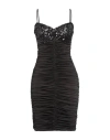 W Les Femmes By Babylon Woman Mini Dress Black Size 8 Viscose, Elastane, Polyamide In Black