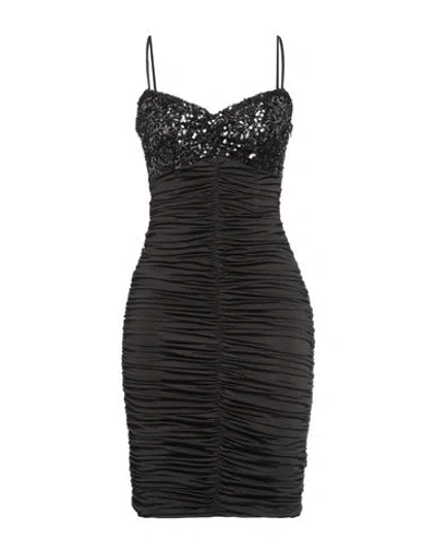 W Les Femmes By Babylon Woman Mini Dress Black Size 8 Viscose, Elastane, Polyamide