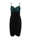W Les Femmes By Babylon Woman Mini Dress Deep Teal Size 4 Viscose, Elastane, Polyamide In Green