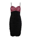 W Les Femmes By Babylon Woman Mini Dress Fuchsia Size 4 Viscose, Elastane, Polyamide In Pink