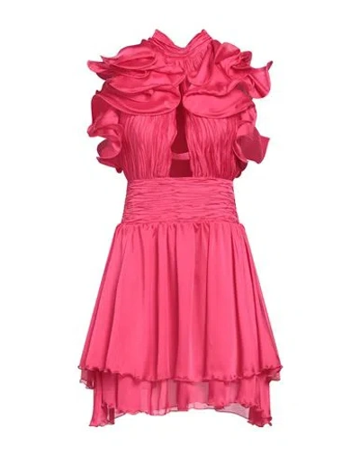 W Les Femmes By Babylon Woman Mini Dress Fuchsia Size 6 Polyester In Pink