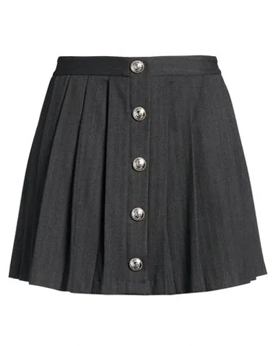 W Les Femmes By Babylon Woman Mini Skirt Black Size 12 Polyamide, Viscose, Elastane