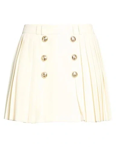 W Les Femmes By Babylon Woman Mini Skirt Cream Size 6 Polyamide In White
