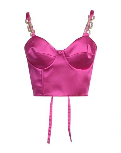 W Les Femmes By Babylon Woman Top Fuchsia Size 6 Polyamide In Pink