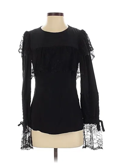 Pre-owned W Les Femmes Long Sleeve Blouse In Black