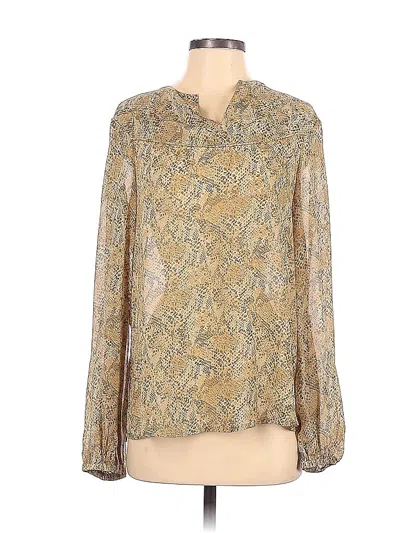 Pre-owned W118 By Walter Baker Long Sleeve Blouse In Gold