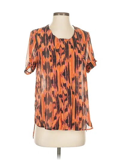 Pre-owned W118 By Walter Baker Short Sleeve Blouse In Orange