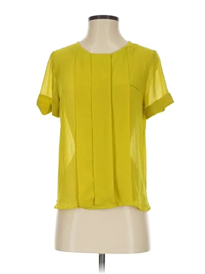 Pre-owned W118 By Walter Baker Short Sleeve Blouse In Yellow