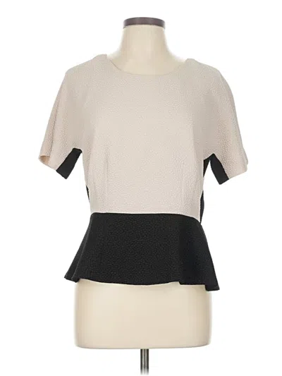 Pre-owned W118 By Walter Baker Short Sleeve Top Ivory Square Neckline Tops In White