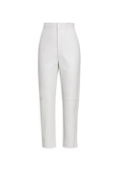 Scanlan Theodore Leather Slim Crop Trouser In White
