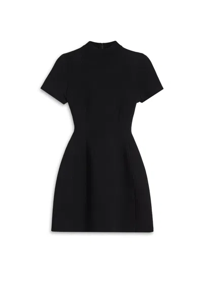 Scanlan Theodore Crepe Knit Peplum Dress In Black