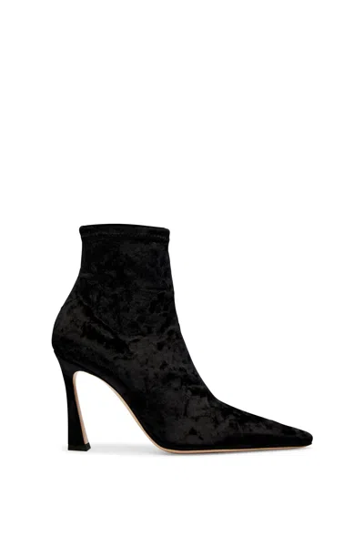 Scanlan Theodore Stretch Velvet Ankle Boot 9.5 In Black