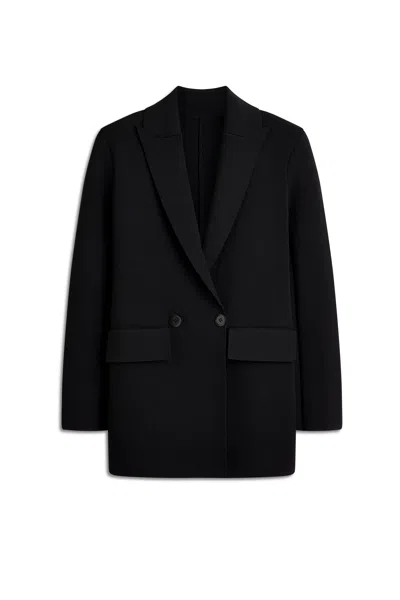 Scanlan Theodore Crepe Knit Tailored Blazer In Black