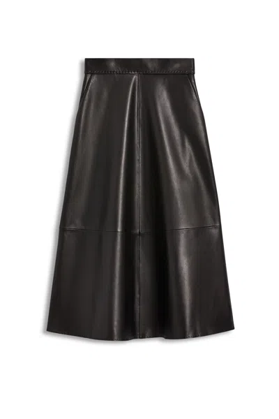 Scanlan Theodore Leather Soft Skirt In Black