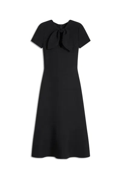 Scanlan Theodore Crepe Knit Cravat Dress In Black