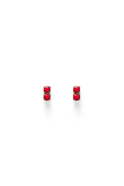 Scanlan Theodore Italian Opal Strass Studs In Red