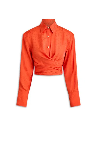 Scanlan Theodore Jacquard Wrap Shirt In Red