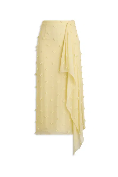 Scanlan Theodore Silk Poppy Skirt In Yellow