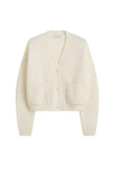 Scanlan Theodore Brushed Mohair Cropped Cardigan In Neutral