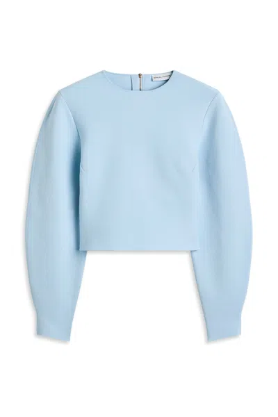 Scanlan Theodore Crepe Knit Ballet Top In Blue