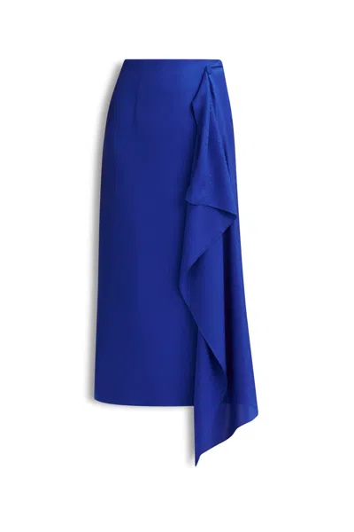 Scanlan Theodore Silk Jacquard Skirt In Blue