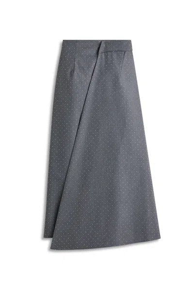 Scanlan Theodore Diamante Drape Skirt In Gray