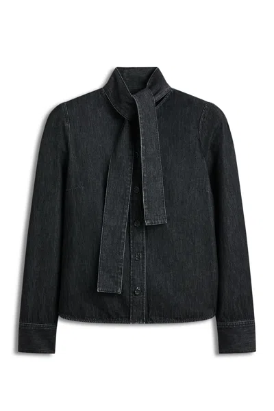 Scanlan Theodore Denim Tie Neck Shirt In Black