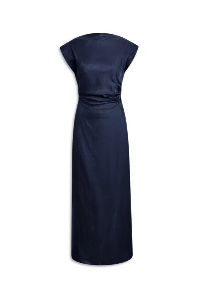 Scanlan Theodore Silk Jacquard Dress In Blue