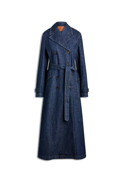 Scanlan Theodore Denim Trench In Blue